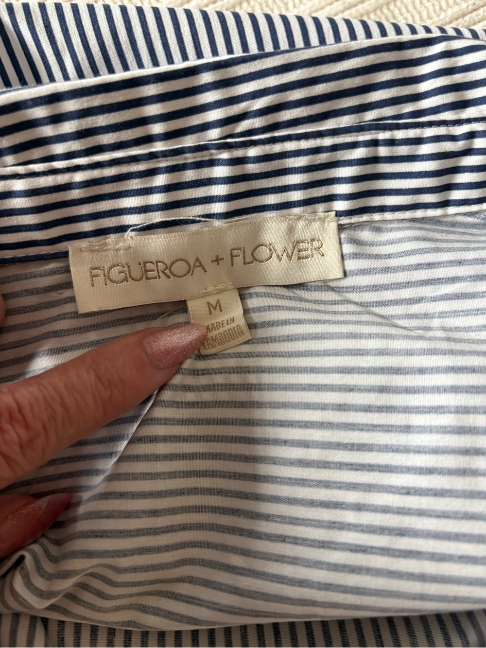 Figueroa + Flower Striped Button-Front Dress in Navy and White Figueroa & Flower - Picture 8 of 8